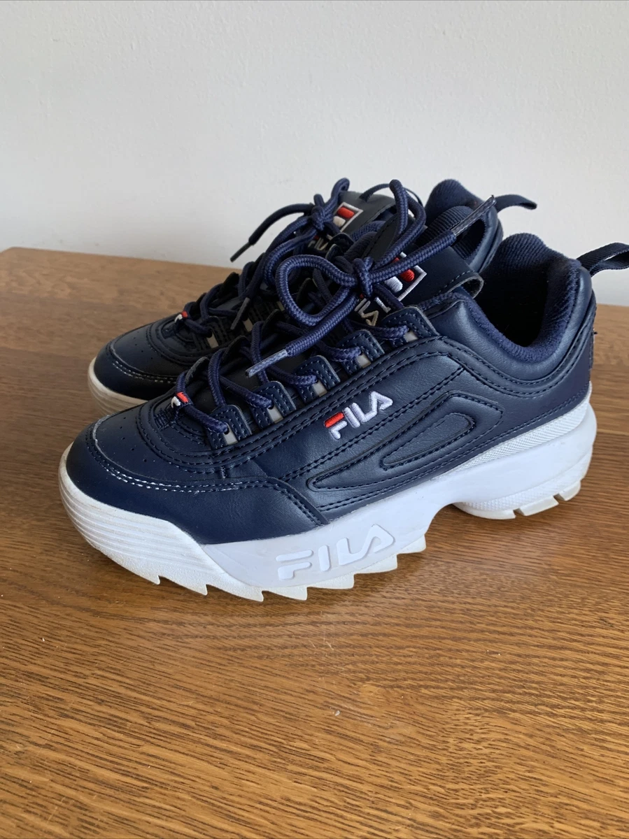Fila Disruptor 2 Premium Mens Shoes Navy White Red size 5.5 Athletic
