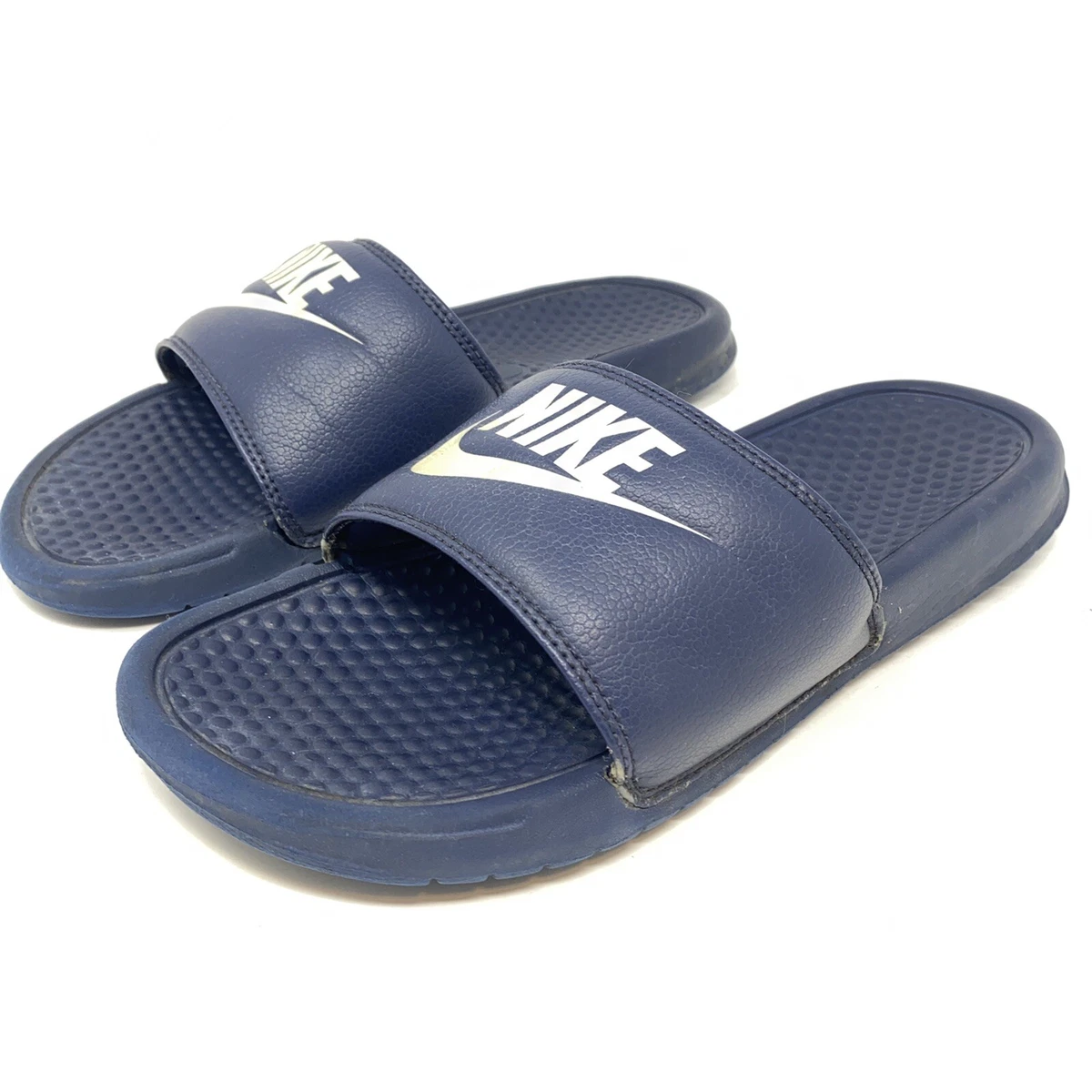 Nike slides deals navy blue