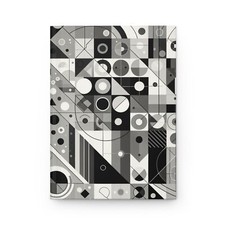 Geometric Hardcover Journal, Monochrome Notebook for Writing, Sketching, Bullet