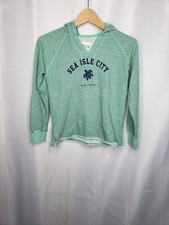 BREEZING UP KIDS HOODED SWEATSHIRT SEA ISLE CITY NEW JERSEY GREEN MEDIUM M