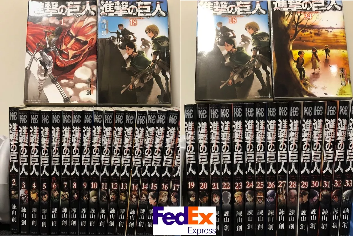 Attack on Titan Shingeki no Kyojin Vol 1-34 Full Set Japan Manga Comic [NEW]