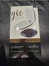 GLOTECH LED COMPACT MIRROR 1 & 10X MAGNIFICATION 3 Light Color Brand New Open Bx