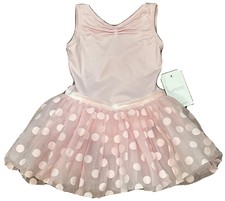 Capezio Girl's Polka Dot Tank Leotard Dress - Pink - Child Small 4-6 Quality
