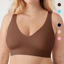 Coobie Women's Invisible Wide Straps Bra Wireless Bra Comfort Bra for Everyday