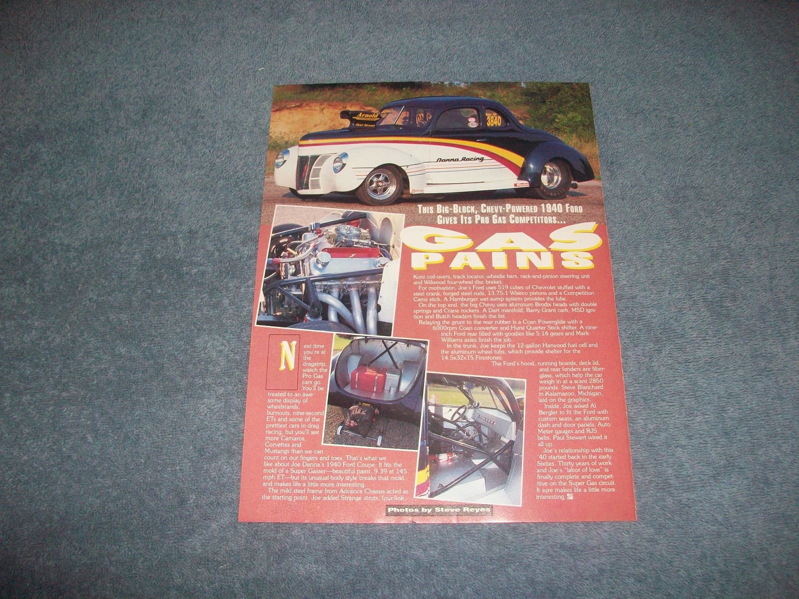 1940 Ford Coupe Super Gas Drag Car Vintage Article "Gas Pains" | eBay