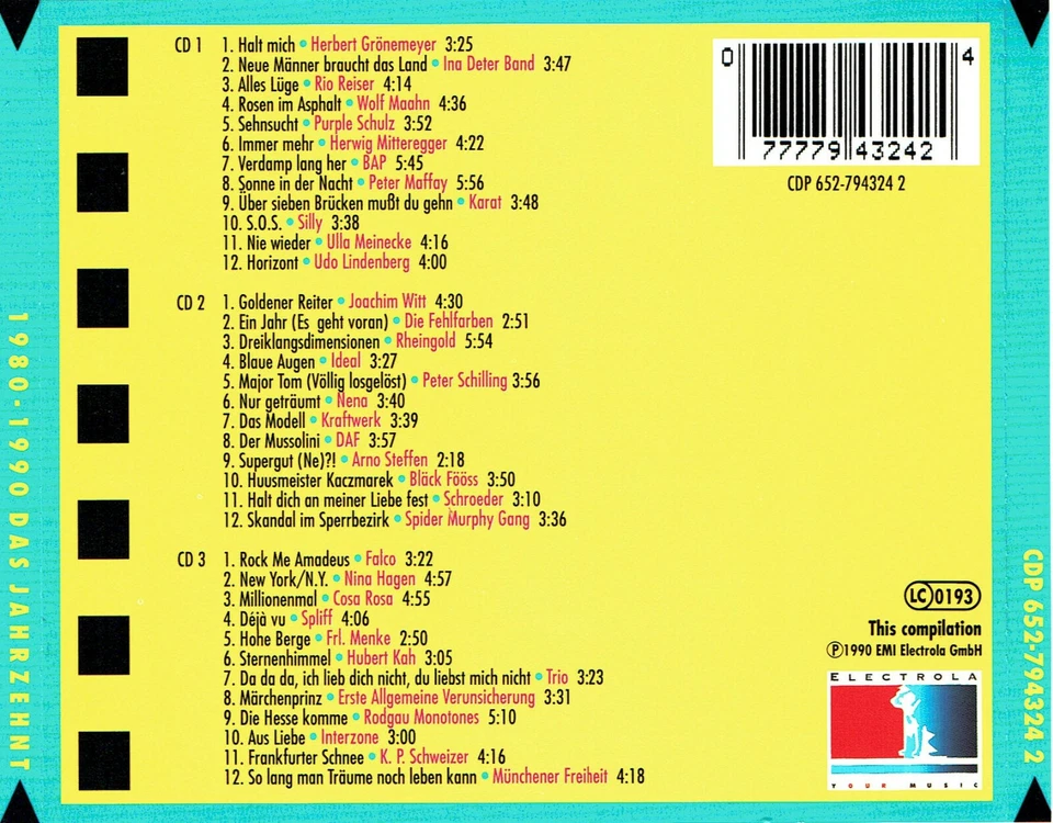 (3 CD Box) 1980-1990 - Das Jahrzehnt - Karat, BAP, Kraftwerk, Silly, Rio Reiser - Bild 2 von 2