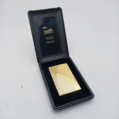 ZENITH 3000 GOLD PLATED POCKET GAS LIGHTER UNIQUE VINTAGE JUST TESTED