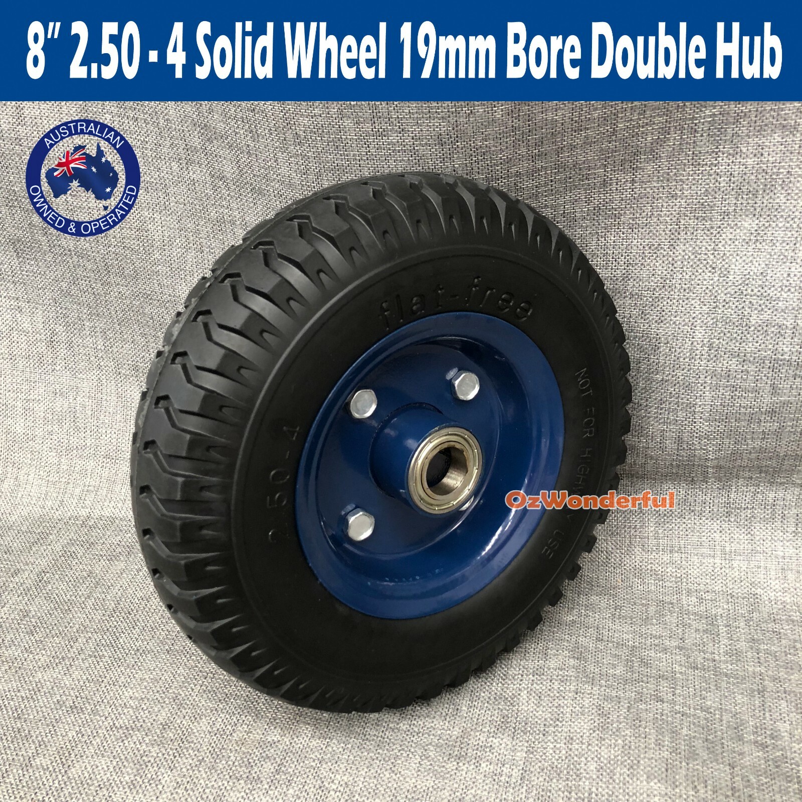 8" 2.504 Solid Hand Trolley Jockey Wheel Puncture Proof Cart Tyre