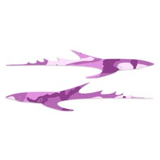 Pair Tribal Sharks - Decal Sticker - Multiple Patterns Sizes - Ebn7459