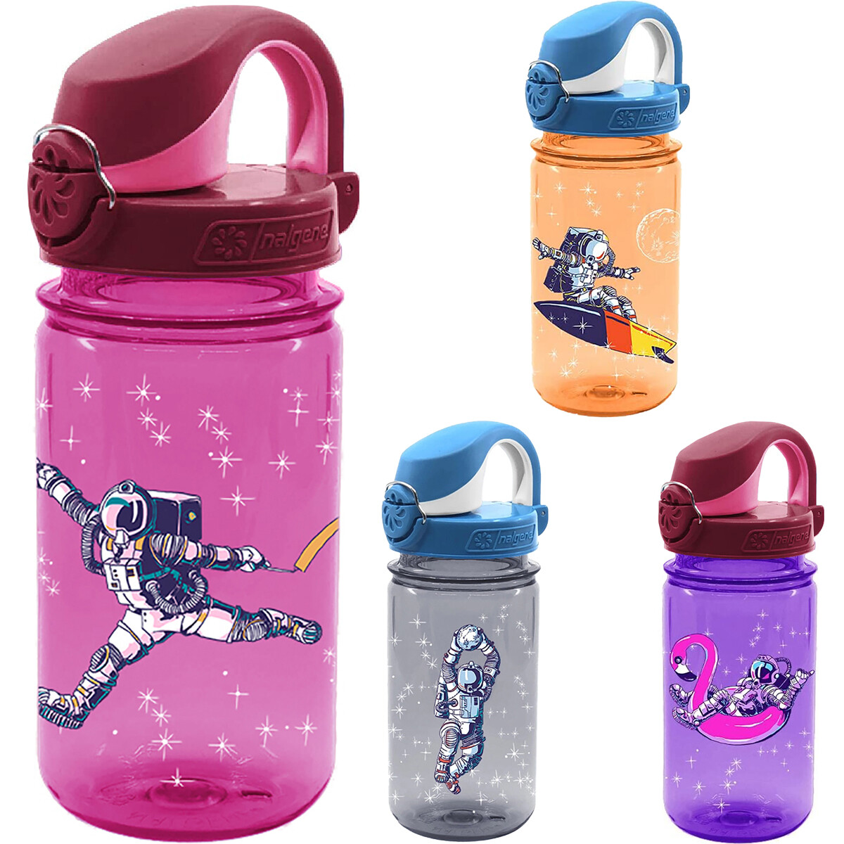 Nalgene Kid's Sustain 12 On The Fly Lock Top Astronaut Tritan Water  Bottle