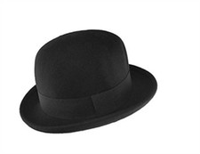 100 Wool Felt Soft Crushable Bowler Hat in Black - 4 Sizes