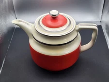 Vint. Uranium Red Cream Drip-O-Lator Tea Pot Enterprise Aluminum Company Teapot