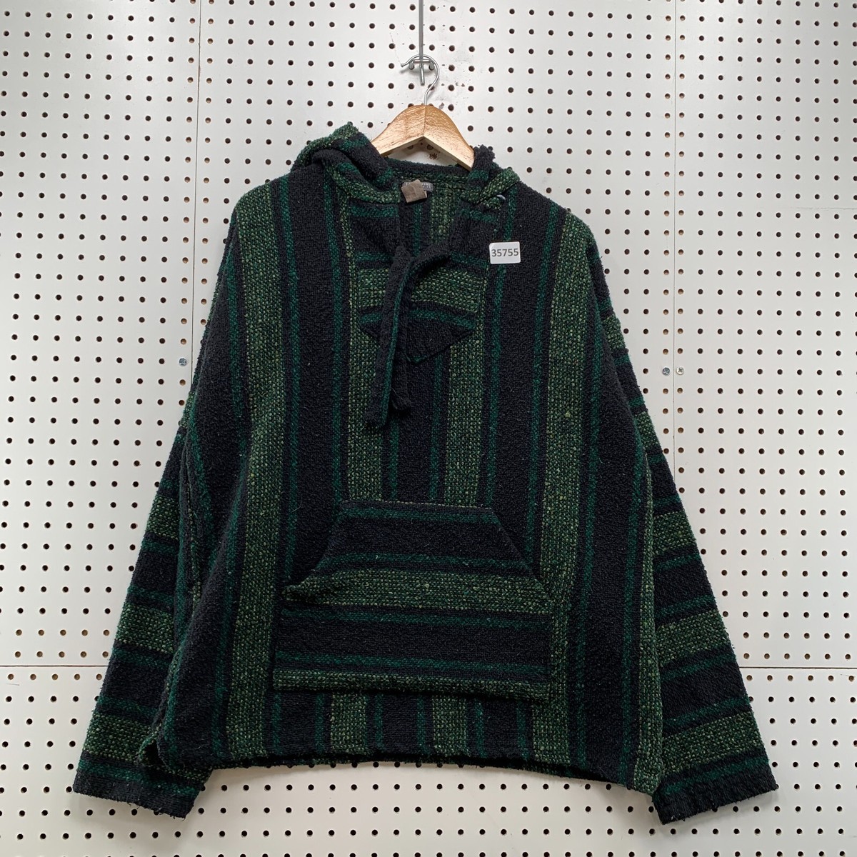 【ANGLAN】Recycle Gradation Knit Hoodie Vintage Earthbound Trading Company Size Large Green Black