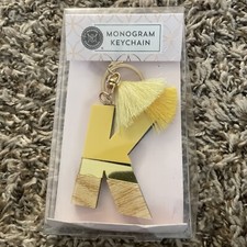 Monogram Keychain K Yellow Tassel, New