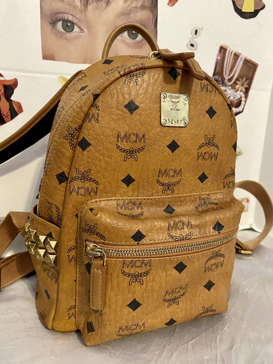 MCM Cognac All Over Stud Stark Backpack 90m56s – Bagriculture