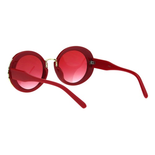 Damen Designer Style Sonnenbrille Rund Vintage Mode Sonnenbrillen UV 400 - Bild 12 von 25