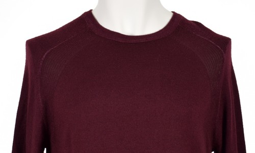 Club Room Mens Red Plum Merino Wool Raglan Sleeve Crewneck Sweater L - Picture 2 of 4