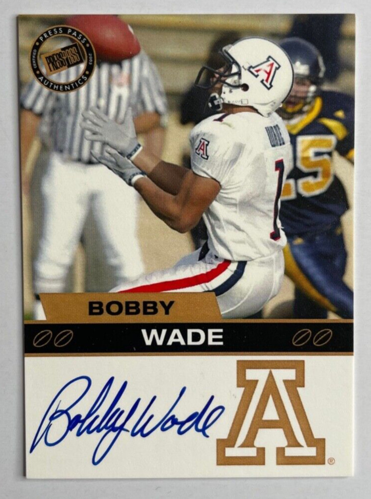 Bobby Wade 2003 Press Pass Autographs BRONZE AUTO Arizona Wildcats Chicago Bears