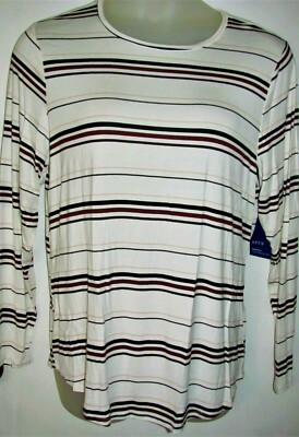 NWT Fall APT 9 Kohls ESSENTIALS Striped  Ultra Soft Stretch Top Shirt XXL   