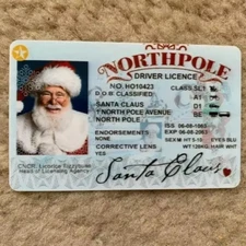 Christmas Morning PROOF Santa was here! Santa Claus Driver's License Fake ID
