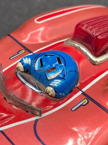 Rara auto giocattolo litografica in latta Aoshin 1957 Jaguar Type-D - Foto 10 di 11