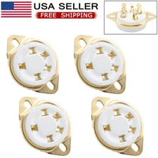 4Pcs 5Pin UX5 Ceramic Tube Socket Valve Base for 807 FU7 27 24 37 FD422 46 DIY