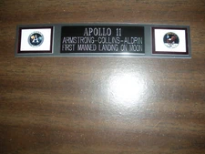 APOLLO 11 (NASA) ENGRAVED NAMEPLATE FOR PHOTO/DISPLAY
