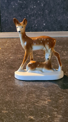 Porzellanfigur Reh mit Kitz
