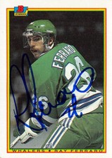 Ray Ferraro autographed Hockey Card (Hartford Whalers) 1990 Bowman #258