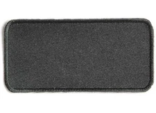 BLACK 4" x 2" RECTANGLE BLANK sew-on patch (4035) (D11) Sew-on only