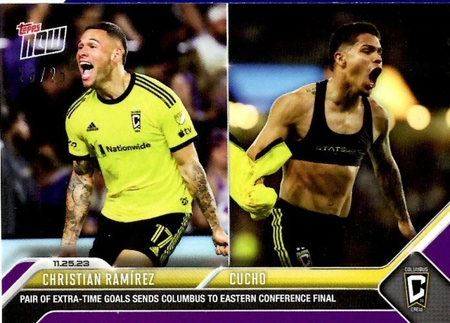 Christian Ramirez & Cucho 2023 Topps Now MLS #23/25 COLUMBUS CREW SC