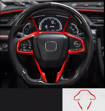 Red Car Interior Steering Wheel Cover Trim For Honda Civic 2016-2021 10th Red Car Interior Steering Wheel Cover Trim For Honda Civic 2016-2021 10th
