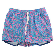 CHUBBIES Men's Large 4" Inseam THE PINKY BLUESTERS Colorful Lined Swim Trunk EUC