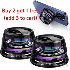 2 Pack Magnetic Portable Speaker G200 Mini Sound 5.3 Bluetooth Phone Holder US