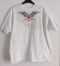 L Vintage Y2K Hanes Coca Cola 1886 Tribal Design White T-Shirt
