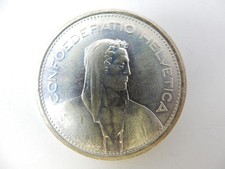 1967 B SWITZERLAND 5 FRANC, CONFEDERATION HELVETICA (.4027 ASW)  