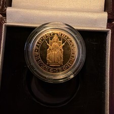 1989 Proof Gold Sovereign 500th Anniversary Coin with Box and Certificate