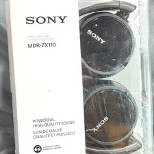 Sony MDR-ZX110 Wired On-Ear Headphones Black Compact Folding Stereo Sealed New