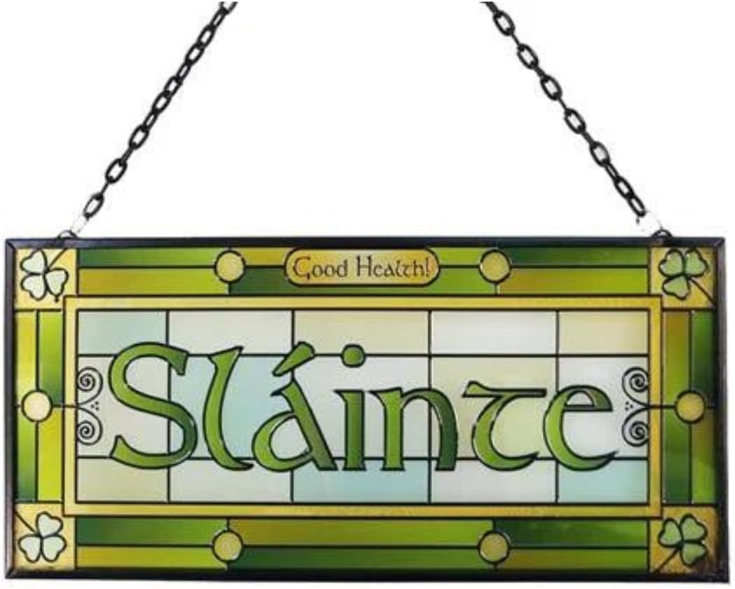 Suncatcher Slainte in Vetro Decorato - Arredo Casa Stile Irish - 1
