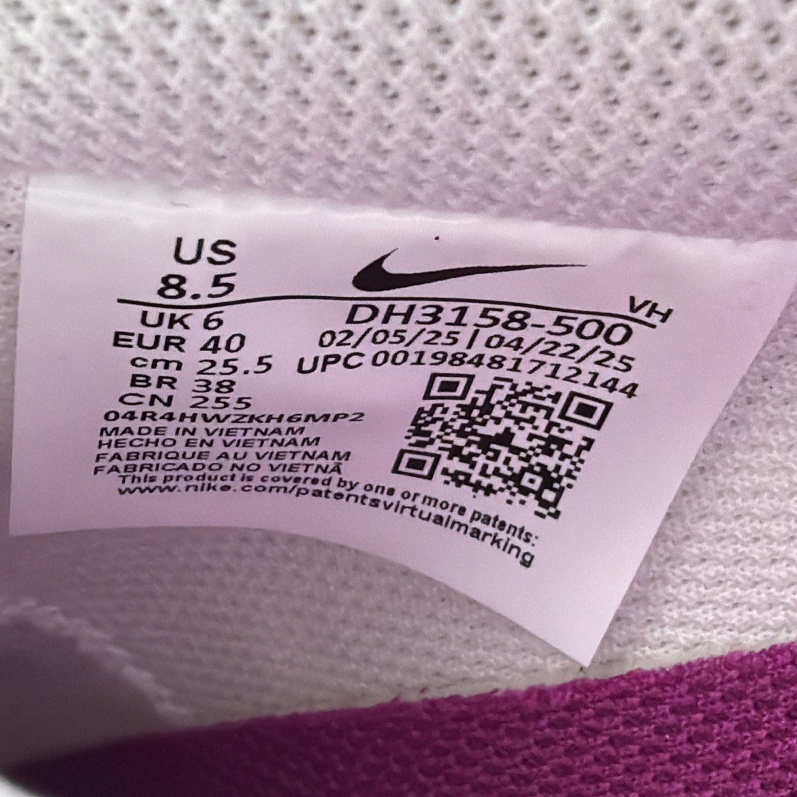 Nike Court Vision Lo NN NEW Women's SIZE 8.5 Shoes White Purple DH3158-500 thumbnail 9