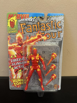 MOC 1992 MARVEL SUPER HEROES FANTASTIC FOUR HUMAN TOURCH 5'' FIGURE TOYBIZ