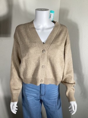 Stitch Fix Vero Moda Art V Neck Beige Button-Down Cardigan Sweater Womens S new