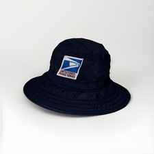 Vintage USPS United States Postal Service Blue Bucket Sun Hat XL Made in USA