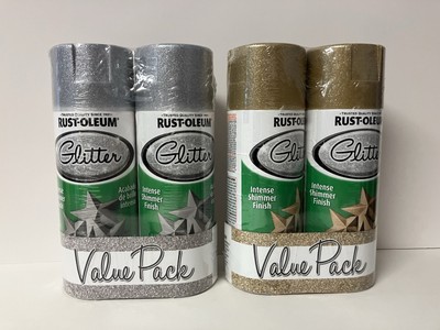 Rustoleum Silver & Gold Glitter Paint Intense Shimmer Finish 2 of Each SEALED