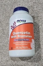 Now Foods Quercetin with Bromelain *LARGER 240 Veg Capsules GMP Quality Assured