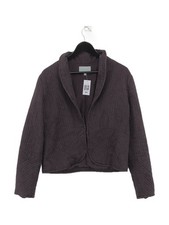 Jigsaw Women's Coat UK 16 Grey Silk with Cotton Quilted