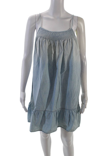 Soft Joie Womens Spaghetti Strap Scoop Neck Ombre Mini Dress Blue Size Small