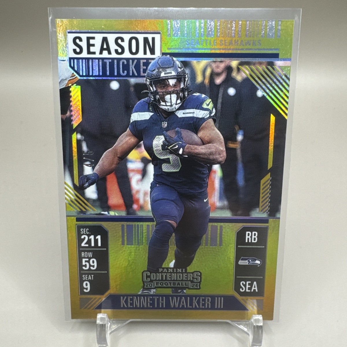 2024 Panini Contenders #89 Kenneth Walker Seahawks Gold Season