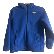 L.L. Bean Kids Size 10/12 Mountain Classic Fleece Hooded Full Zip Jacket Pockets