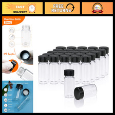 20 PCS Clear 20 ML Glass Vials with Screw Caps - Leak-Proof Liquid Sample Contai